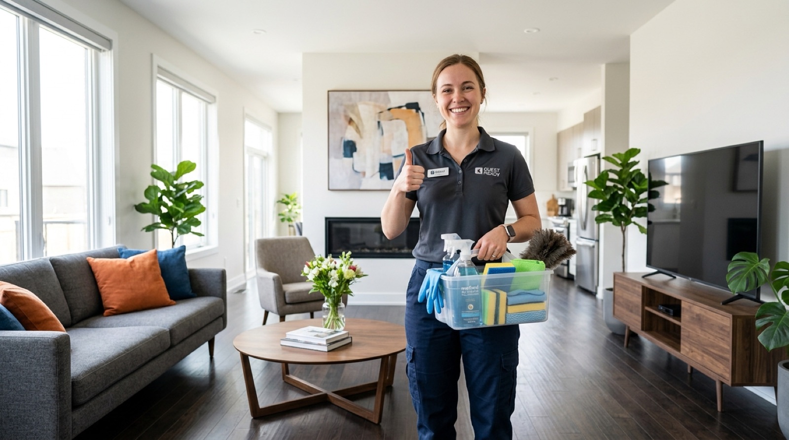 Service provider arriving for a job